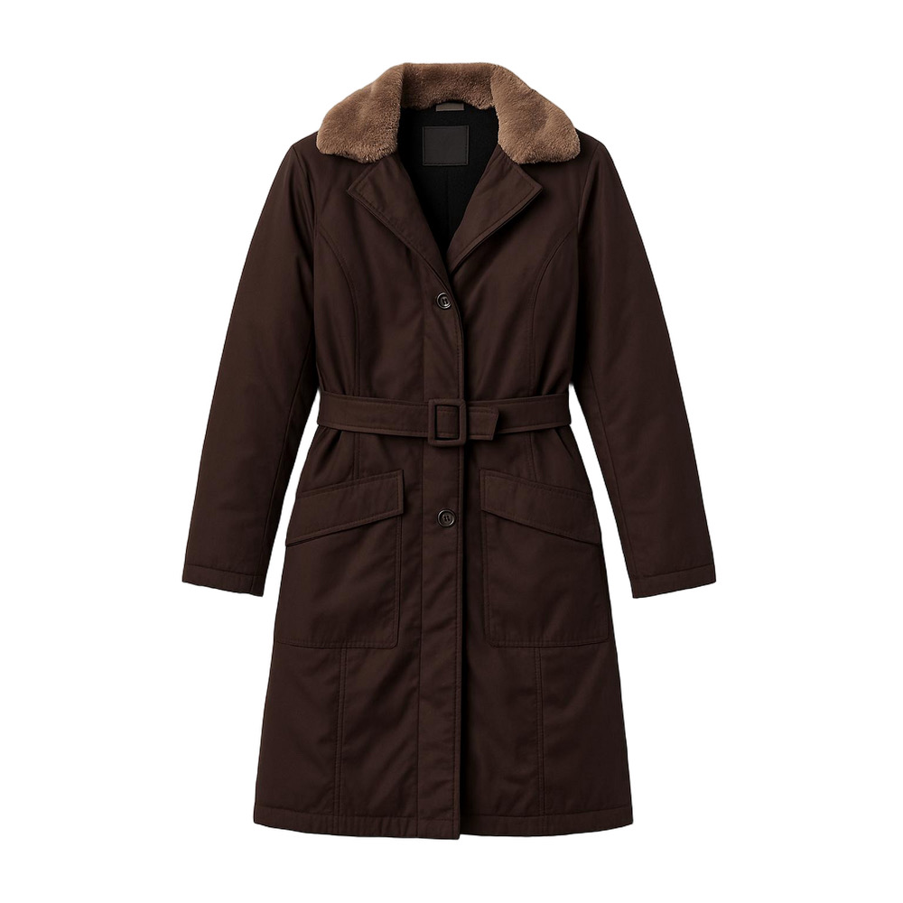 Prada Chocolate Brown Puffer Coat with real beaver Collar
